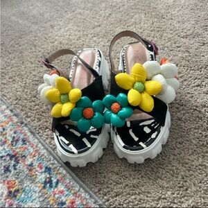 Betsey Johnson never worn flower sandals